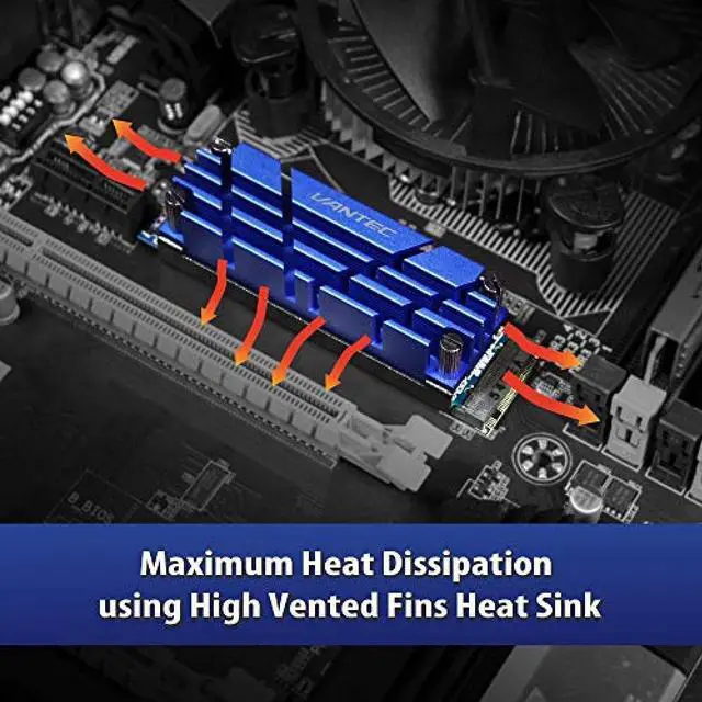 Alt view image 2 of 7 - M.2 NVMe SSD dedicated heat dissipation aluminum alloy cooling heat sink