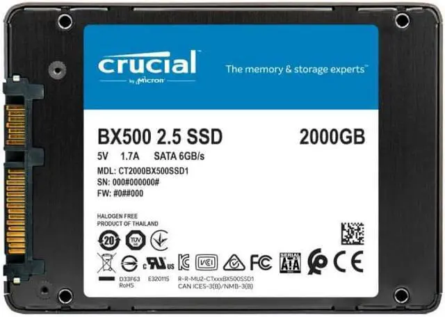 Alt view image 2 of 7 - Crucial SSD Built-in 2.5 inch SATA connection BX500 series 2TB Domestic product CT2000BX500SSD1JP