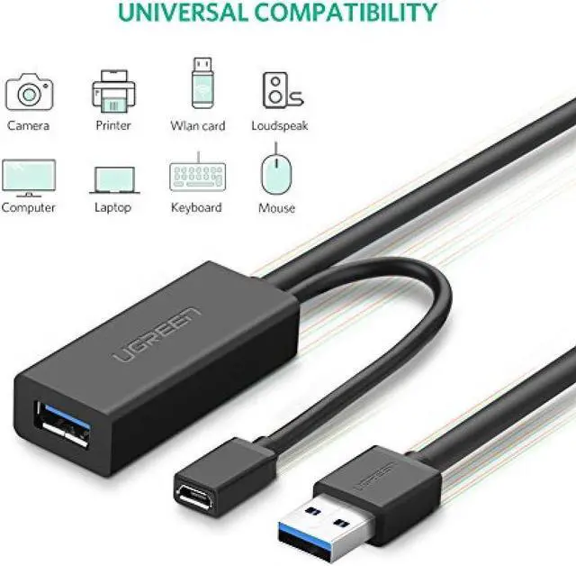 Alt view image 6 of 7 - UGREEN USB Extension Cable USB 3.0 Repeater Cable Signal Enhancement Fast Data Transfer Gold Plated Active 10M