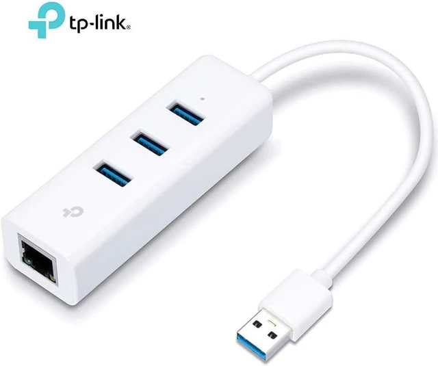 Main image of TP-Link USB3.0 Compatible Giga Wired LAN Adapter + USB3.0 Hub 3 Port Plug & Play UE330