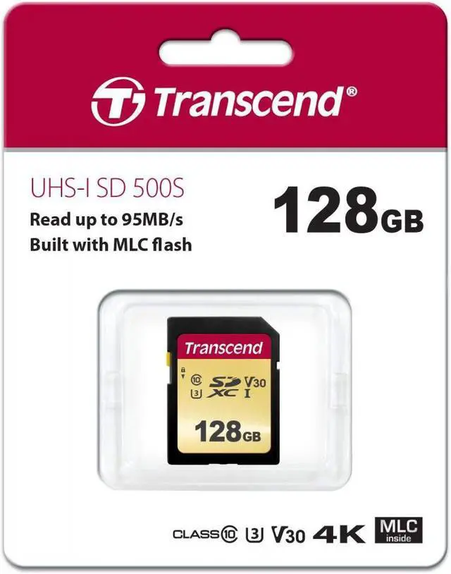 Alt view image 17 of 18 - 128GB Transcend 500S SDXC UHS-I U3 V30 SD Memory Card CL10 95MB/sec MLC Flash