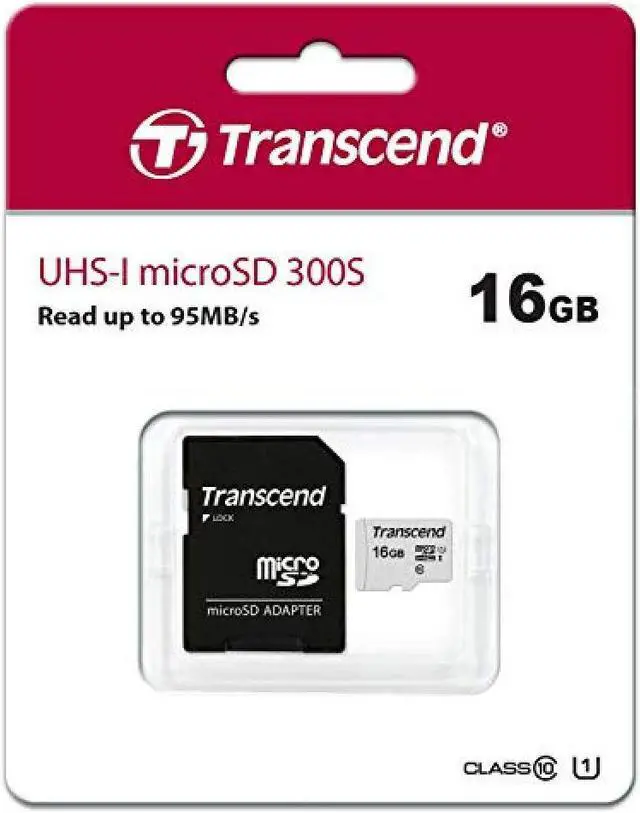 Alt view image 15 of 16 - 16GB Transcend 300S microSDHC UHS-I CL10 Memory Card with SD Adapter 95MB/sec