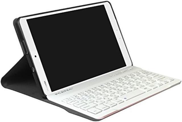 [PCATEC] NTT docomo dtab Compact d-01J / Huawei MediaPad M3 8.4 Bluetooth  keyboard with leather TPU case US layout Kana input support (white)