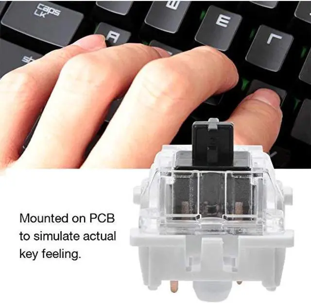 Alt view image 2 of 7 - 10 Pieces Mechanical Key Switch Mechanical Keyboard Mechanical Push Button Switch Gaming Keyboard Key Switch Black Axis Keyboard DIY Mechanical Tactile Keyboard Repair Replacement Supplies