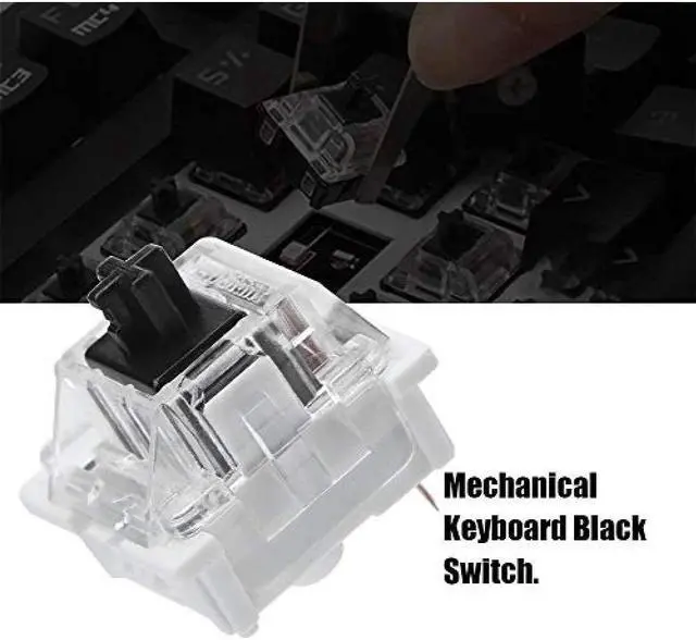 Alt view image 7 of 7 - 10 Pieces Mechanical Key Switch Mechanical Keyboard Mechanical Push Button Switch Gaming Keyboard Key Switch Black Axis Keyboard DIY Mechanical Tactile Keyboard Repair Replacement Supplies