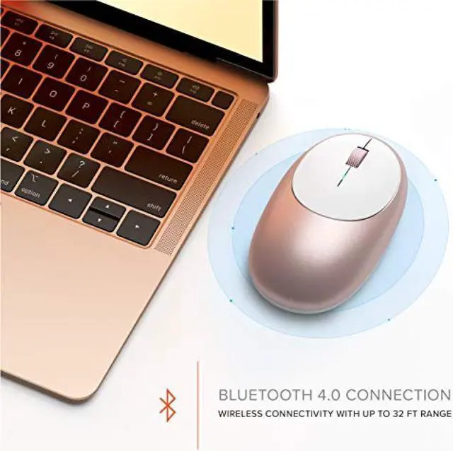 Alt view image 2 of 7 - Satechi Aluminum M1 Bluetooth Wireless Mouse with Type-C Charging Port (Mac Mini, iMac Pro / iMac, MacBook Pro / Air, iPad Pro, etc. 2012 and later Mac OS compatible) (Rose Gold)