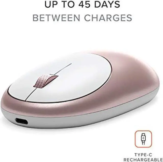 Alt view image 4 of 7 - Satechi Aluminum M1 Bluetooth Wireless Mouse with Type-C Charging Port (Mac Mini, iMac Pro / iMac, MacBook Pro / Air, iPad Pro, etc. 2012 and later Mac OS compatible) (Rose Gold)