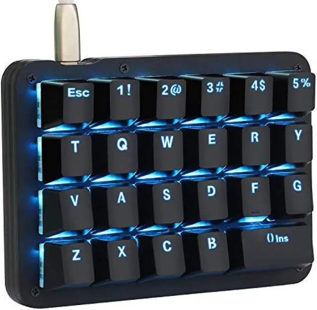 Main image of Fully programmable mechanical keyboard Customizable left hand gaming keyboard 23 key macro key RGB backlight one hand small keyboard shot cut key DIY keyboard for programmers (blue axis blue (black))