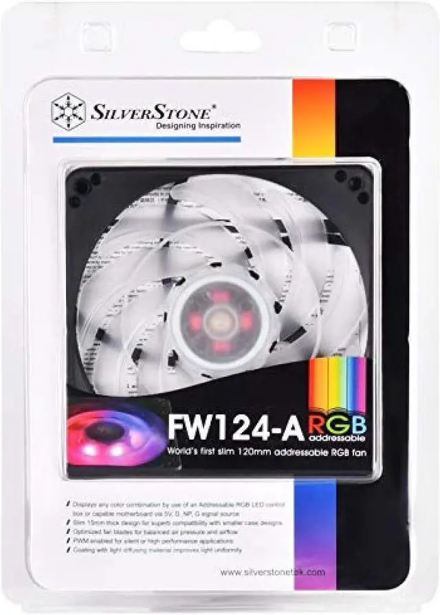 Alt view image 3 of 7 - SilverStone FW Series PWM Control 120mm RGB Case Fan SST-FW124-ARGB