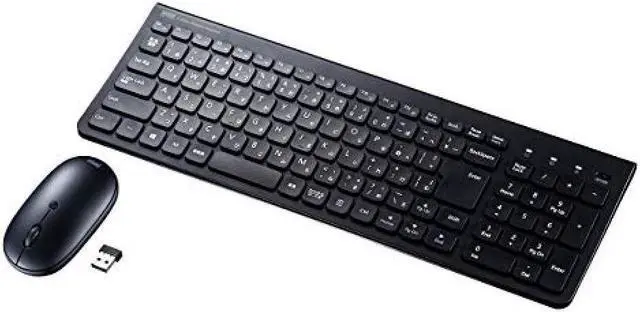 Main image of Sanwa Supply Wireless keyboard with mouse (with numeric keypad) USB connection 2.4GHz Rechargeable Japanese 103-key pantograph Black SKB-WL31SETBK