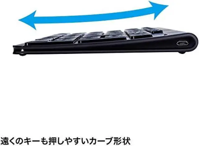 Alt view image 6 of 7 - Sanwa Supply Wireless keyboard with mouse (with numeric keypad) USB connection 2.4GHz Rechargeable Japanese 103-key pantograph Black SKB-WL31SETBK