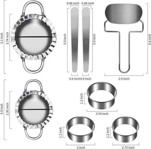Alt view image 7 of 7 - Dumpling maker stainless steel dumpling mold set, suitable for Ravioli making machine Pastry filling DIY handmade 8-piece kitchen set