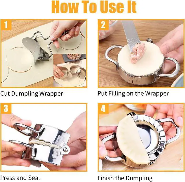 Alt view image 4 of 7 - Dumpling maker stainless steel dumpling mold set, suitable for Ravioli making machine Pastry filling DIY handmade 8-piece kitchen set