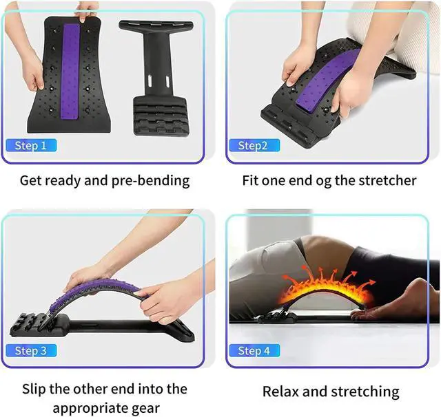 Alt view image 2 of 6 - Back Stretcher, Adjustable Multi-Level Spine Deck,Arched Waist Back Stretching Device, Lower and Upper Lumber Massager Pain Relief for Men Women with Herniated Disc Scoliosis Sciatica