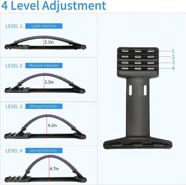 Alt view image 4 of 6 - Back Stretcher, Adjustable Multi-Level Spine Deck,Arched Waist Back Stretching Device, Lower and Upper Lumber Massager Pain Relief for Men Women with Herniated Disc Scoliosis Sciatica