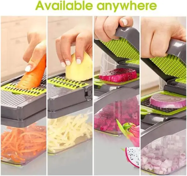 Alt view image 2 of 5 - Multifunction Vegetable Fruit Slicer Chopper Food Container