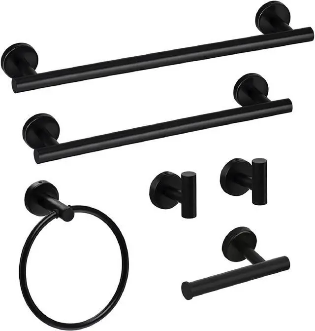 Alt view image 6 of 7 - 6 Piece Bathroom Towel Rack Set Wall Mount
