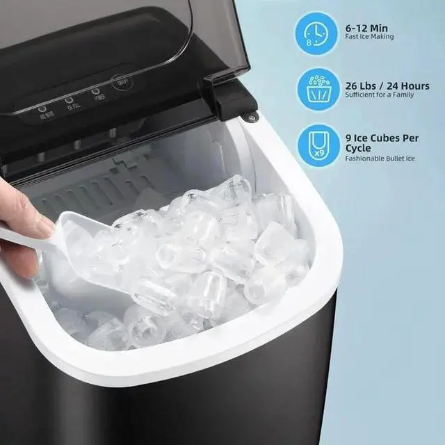 Alt view image 2 of 3 - Countertop Ice Maker; Makes 26 lbs of Ice in 24 Hours