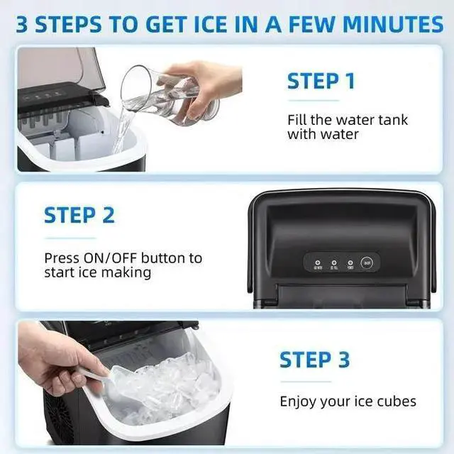Alt view image 3 of 3 - Countertop Ice Maker; Makes 26 lbs of Ice in 24 Hours