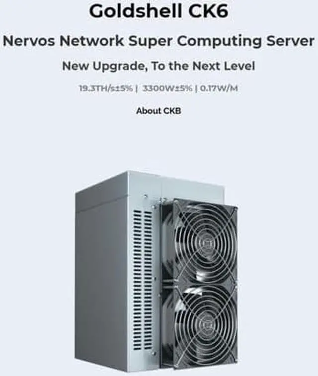 Alt view image 3 of 3 - CK6 Nervos Network Super Computing Server New Upgrade, To the Next Level 19.3H/s±5% | 3300W±5% | 0.17W/M