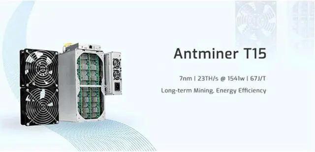 Alt view image 2 of 7 - Antminer T15 23Th Asic Miner 1541W SHA-256 Bitcoin Miner Machine with 2 Mining Modes PSU and Power Cord Included