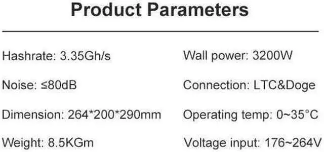 Alt view image 3 of 5 - Lt6 Litecoin Miner Harshrate 3.35Gh/S Can Mining Doge Scrypt Algorithm Dogecoin Mining