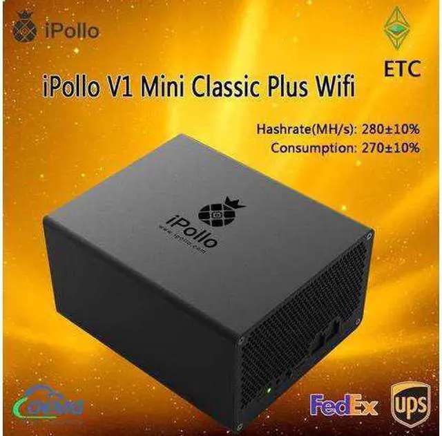 Alt view image 2 of 5 - iPollo V1 Mini Classic Plus ETC Miner 280MH/s 270W Crypto Currency on Stock