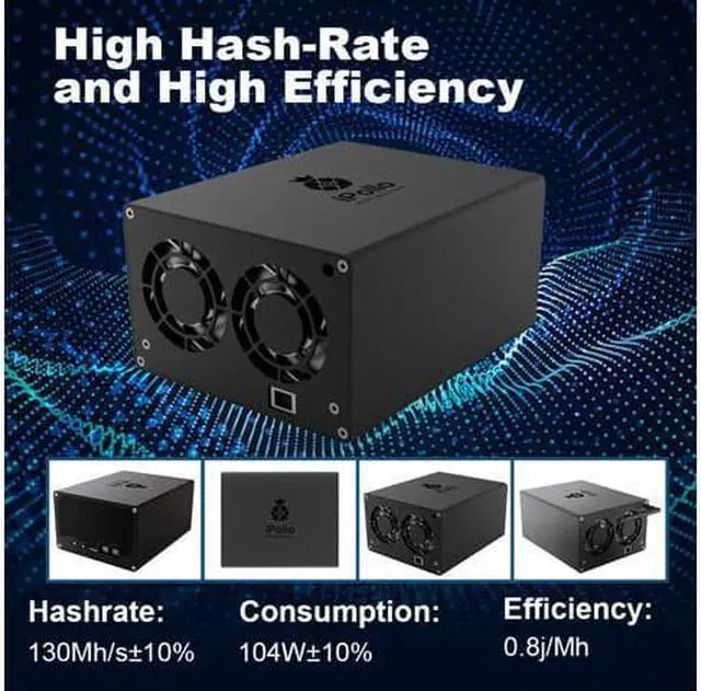 Alt view image 2 of 5 - iPollo V1 Mini Classic ETC Miner, New iPollo 130MH/s Ethereum ETC Miner with PSU, Digital Currency ETC ZIL ETP EXP Silence and Small Mining Machine