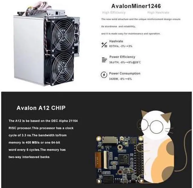 Alt view image 4 of 6 - Blockchain Avalon 1246 90TH/S Hashrate Canaan Avalon miner 1246 BTC Miner Bitcoin Mining ETH BTC Bitcoin Machine 5-7 Days to USA