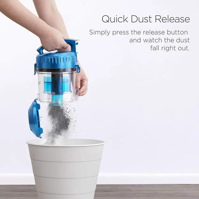 Alt view image 5 of 7 - Eureka Bagless Canister Vacuum Cleaner, Lightweight Vac for Carpets and Hard Floors, w/Filter, Blue, Whirlwind NEN110B