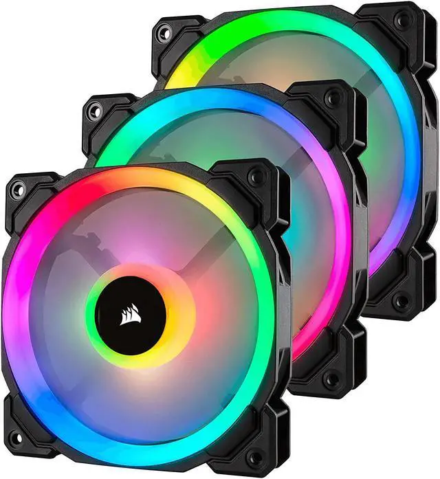 Alt view image 20 of 20 - Corsair LL Series CO-9050072-WW LL120 RGB, 120mm Dual Light Loop RGB LED PWM Fan, 3 Fan Pack with Lighting Node PRO