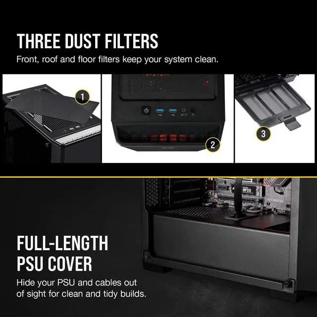 Alt view image 14 of 14 - CORSAIR Carbide Series 175R RGB Tempered Glass Mid-Tower ATX Gaming Case, Black - CC-9011171-WW