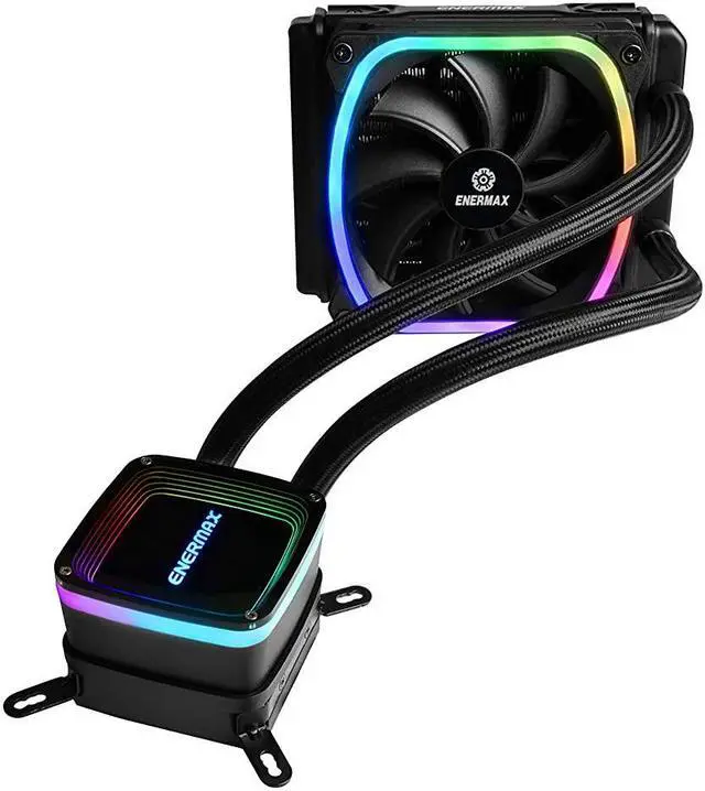 Alt view image 8 of 11 - Enermax AQUAFUSION 240 ARGB, All-in-one CPU Liquid Cooler for AM4 & AM5 / LGA 1700/1200/1151, 240mm Radiator, Dual-Chamber Water Block, SquaA RGB Fan - AM5 & LGA1700 Compatible