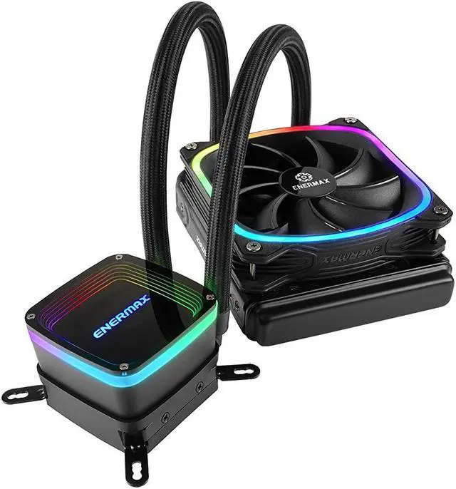 Alt view image 10 of 11 - Enermax AQUAFUSION 240 ARGB, All-in-one CPU Liquid Cooler for AM4 & AM5 / LGA 1700/1200/1151, 240mm Radiator, Dual-Chamber Water Block, SquaA RGB Fan - AM5 & LGA1700 Compatible