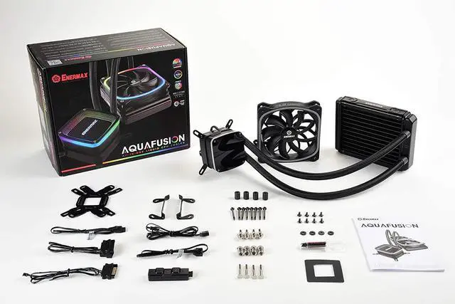 Alt view image 7 of 11 - Enermax AQUAFUSION 240 ARGB, All-in-one CPU Liquid Cooler for AM4 & AM5 / LGA 1700/1200/1151, 240mm Radiator, Dual-Chamber Water Block, SquaA RGB Fan - AM5 & LGA1700 Compatible
