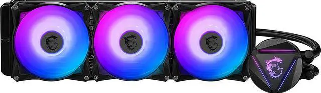 Alt view image 6 of 8 - MSI MAG Series CORELIQUID 360R, ARGB CPU Liquid Cooler (AIO): Rotatable Blockhead Design, 360mm Radiator, Triple 120mm ARGB PWM Fans LGA 1700 / AM5 Compatible