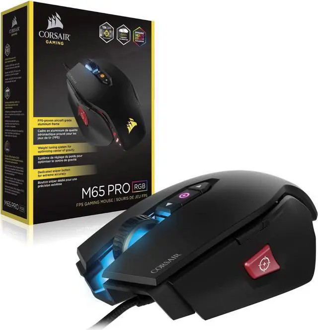 Alt view image 7 of 7 - M65 Pro RGB - FPS Gaming Mouse - 12,000 DPI Optical Sensor - Adjustable DPI Sniper Button - Tunable Weights -  Black (CH-9300011-NA)