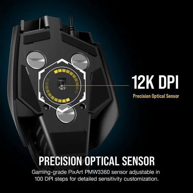 Alt view image 4 of 7 - M65 Pro RGB - FPS Gaming Mouse - 12,000 DPI Optical Sensor - Adjustable DPI Sniper Button - Tunable Weights -  Black (CH-9300011-NA)