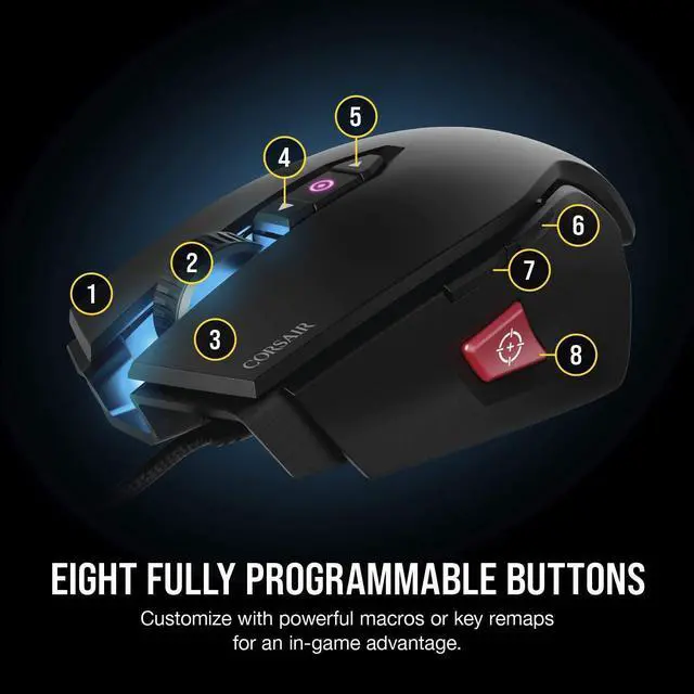 Alt view image 6 of 7 - M65 Pro RGB - FPS Gaming Mouse - 12,000 DPI Optical Sensor - Adjustable DPI Sniper Button - Tunable Weights -  Black (CH-9300011-NA)