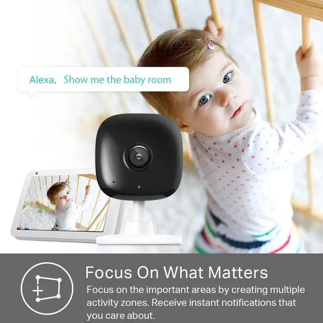 Alt view image 6 of 7 - Kasa Smart 2K QHD Indoor Security Camera, Person/Baby Crying/Motion Detection, 2-Way Audio, 30Ft. Night Vision, Cloud/SD Card Storage(Up to 256 GB), Works with Alexa & Google Home (KC400)