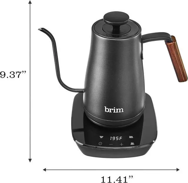 Alt view image 5 of 5 - brim Temperature Control Electric Gooseneck Kettle with Capacitive Touch, Black