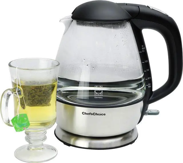 Alt view image 7 of 7 - Chef'sChoice 680 Cordless Electric Glass Kettle In Brushed Stainless Steel Includes Illuminated On Off Switch Auto Shut Off & Boil Dry Shut Off Protection, 1.5-Liter, Silver