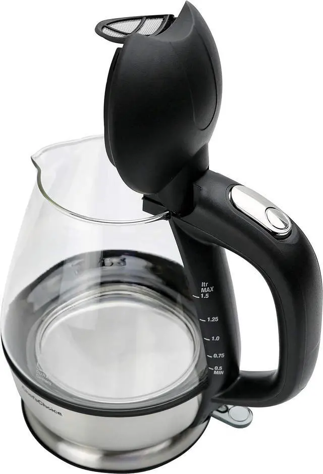 Alt view image 4 of 7 - Chef'sChoice 680 Cordless Electric Glass Kettle In Brushed Stainless Steel Includes Illuminated On Off Switch Auto Shut Off & Boil Dry Shut Off Protection, 1.5-Liter, Silver