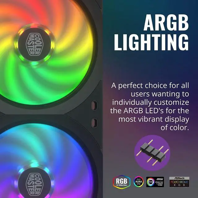Alt view image 13 of 18 - COOLERMASTER MFX-B2D2-18NPA-R1 MasterFan SF240R ARGB Fan