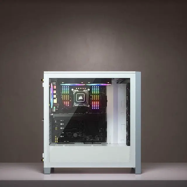 Alt view image 12 of 12 - Corsair 4000D Airflow CC-9011201-WW White Steel / Plastic / Tempered Glass ATX Mid Tower Computer Case