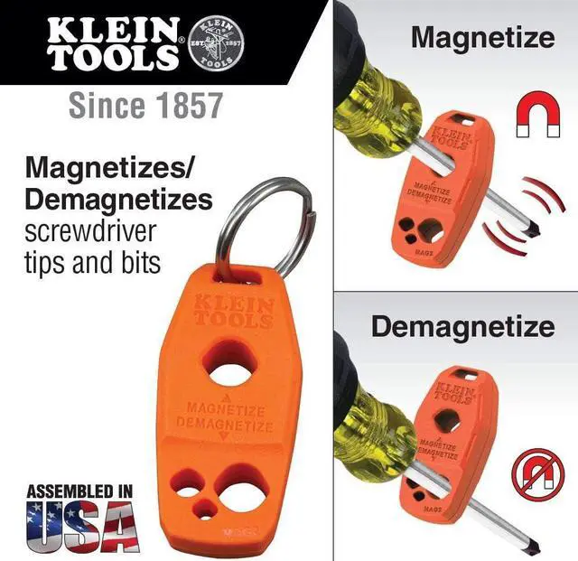 Main image of Klein Tools MAG2 Demagnetizer / Magnetizer for Screwdriver Bits and Tips Makes Tools Magnetic Home Improvement Rare-Earth Magnet