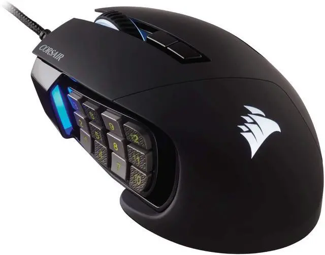Alt view image 6 of 12 - Corsair SCIMITAR RGB ELITE CH-9304211-NA Black 17 Buttons 1 x Wheel USB 2.0 Type-A Wired Optical MOBA/MMO Gaming Mouse, Backlit RGB LED