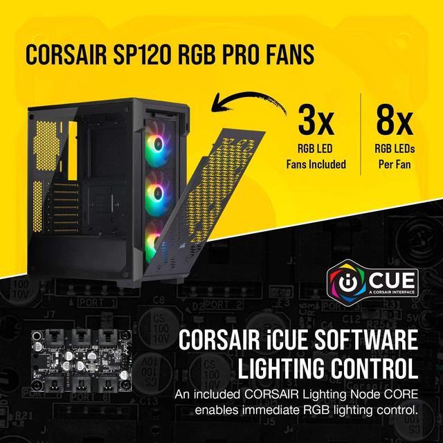 Alt view image 15 of 18 - Corsair iCUE 220T RGB Airflow CC-9011173-WW Black Steel / Plastic / Tempered Glass ATX Mid Tower Computer Case