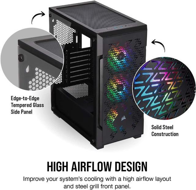 Alt view image 14 of 18 - Corsair iCUE 220T RGB Airflow CC-9011173-WW Black Steel / Plastic / Tempered Glass ATX Mid Tower Computer Case