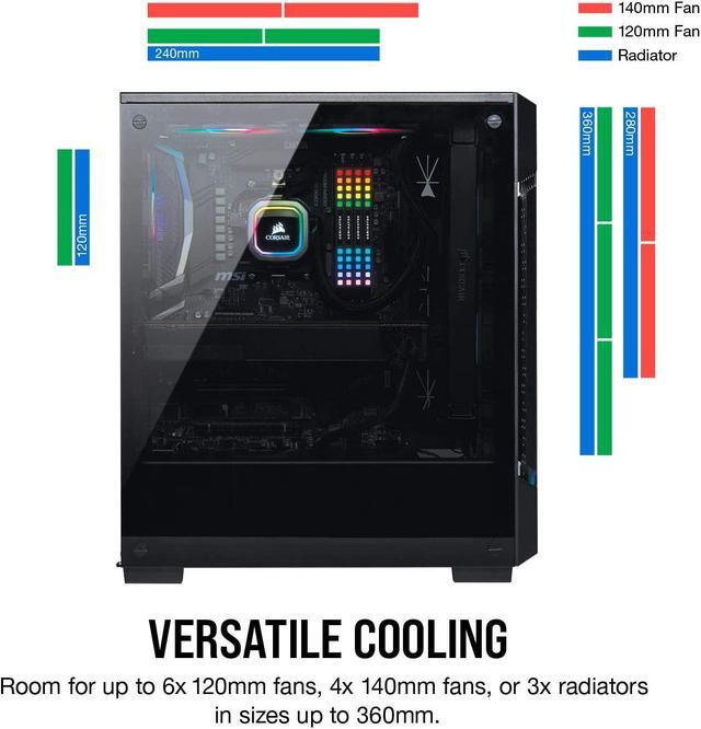 Alt view image 18 of 18 - Corsair iCUE 220T RGB Airflow CC-9011173-WW Black Steel / Plastic / Tempered Glass ATX Mid Tower Computer Case